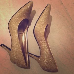 Gold color heels